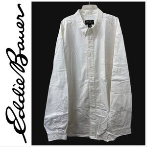 Eddie Bauer Men’s White Cotton Buttondown Shirt